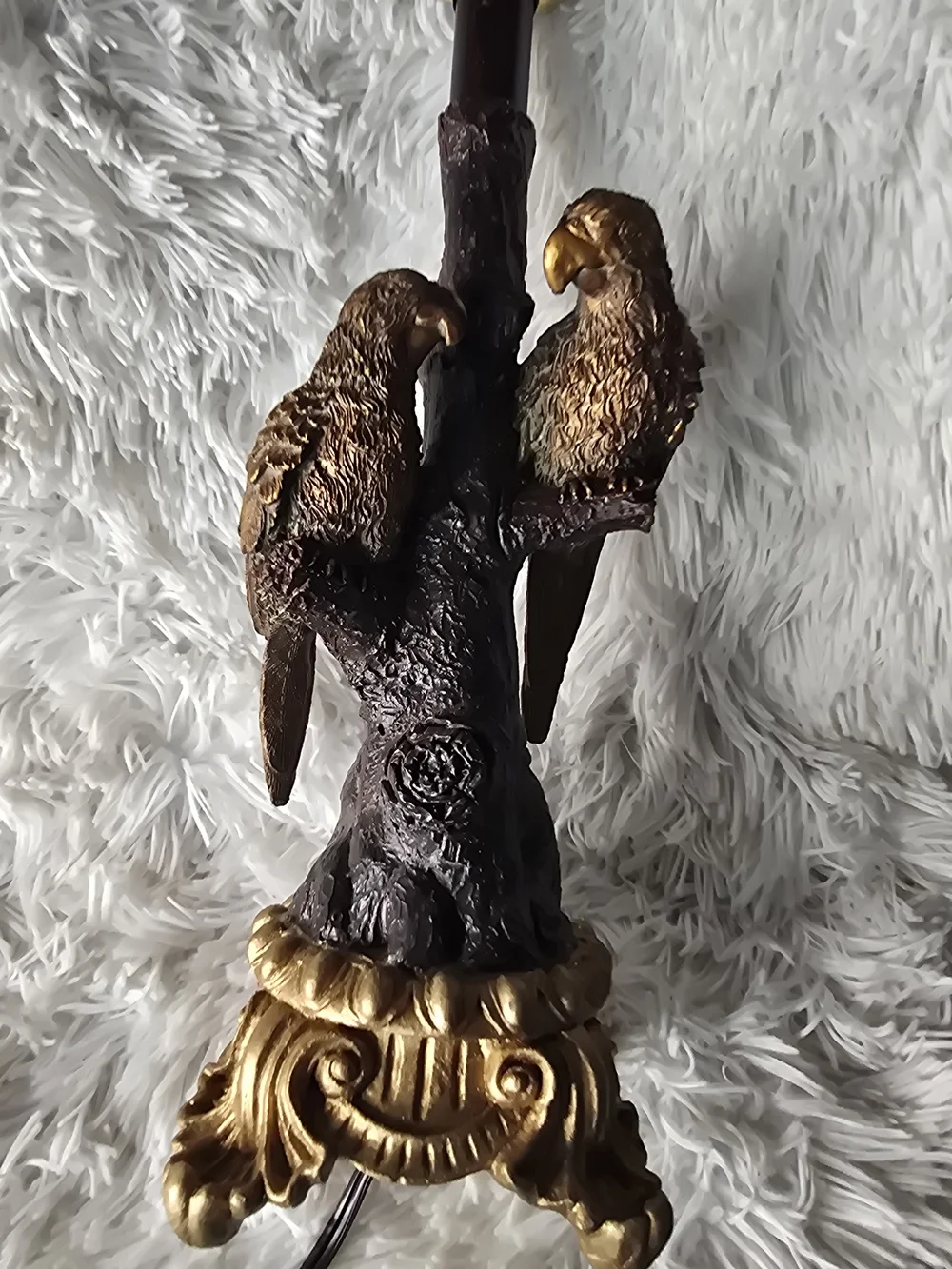 Ornate Brown and Gold Parrot Table Lamp - Home Accents